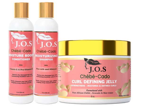 Chebe Wash & Go Curl Kit for Curly & 4C Hair – Natural Curl Definition Set | J'Organic Solutions