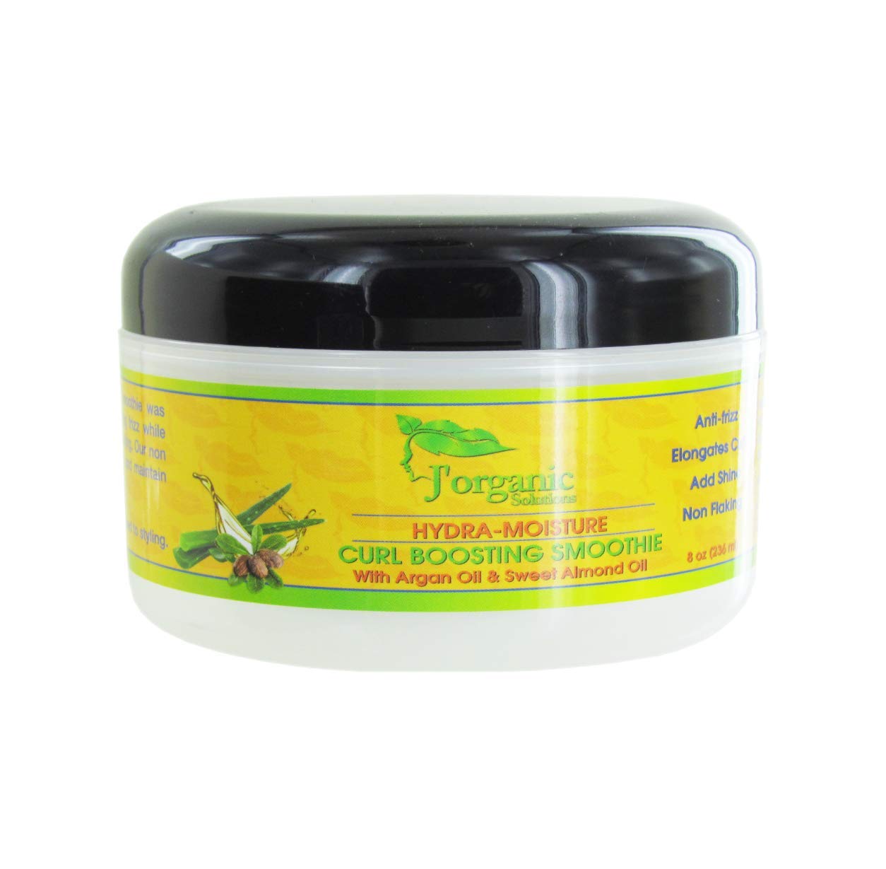 Hydra-Moisture Burini Fruit Curl Boosting Smoothie in a jar with vibrant fruit illustrations, showcasing its natural ingredients and curly hair benefits.

 Main image