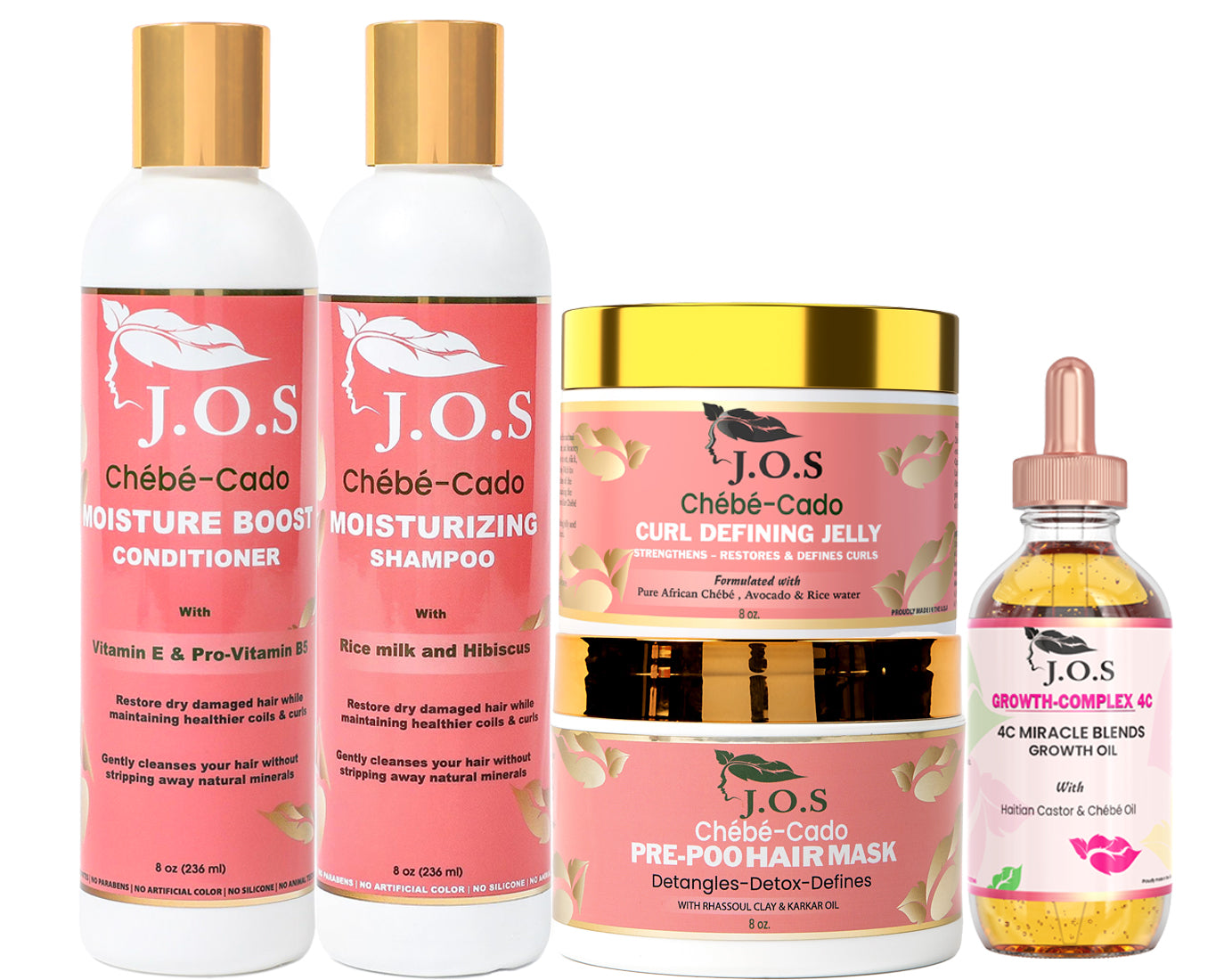 Curl Defining Kit for Curly & 4C Hair – Chebe-Cado Curl Poppin 5-Step Wash Day Set, Natural | J'Organic Solutions Main image